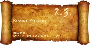 Kozma Zétény névjegykártya